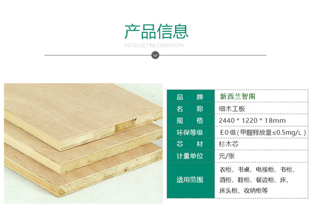 細木工板產品參數